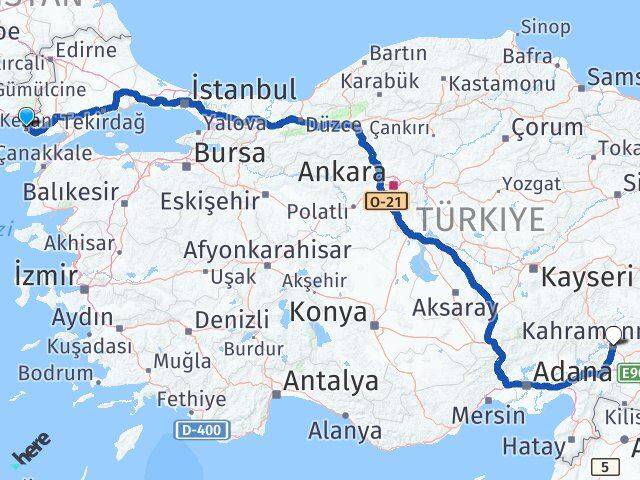 Edirne Enez Kahramanmaraş Arası Kaç Km - Yol Haritası