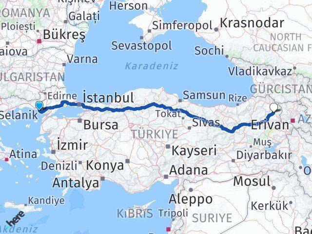 Edirne Enez Kars Arası Kaç Km - Yol Haritası