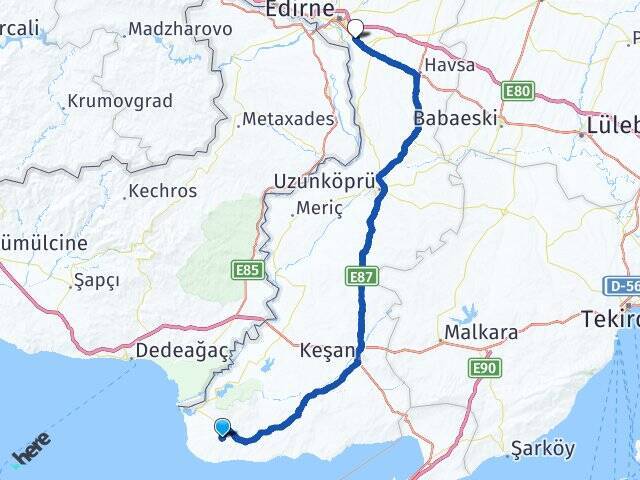 Küçükevren Edirne Otogarı Arası Kaç Km - Yol Tarifi