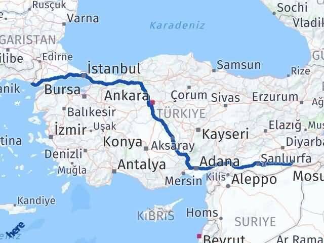 Edirne Enez Mardin Arası Kaç Km - Yol Haritası