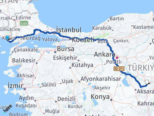 Edirne Enez Nevşehir Arası Kaç Km - Yol Haritası