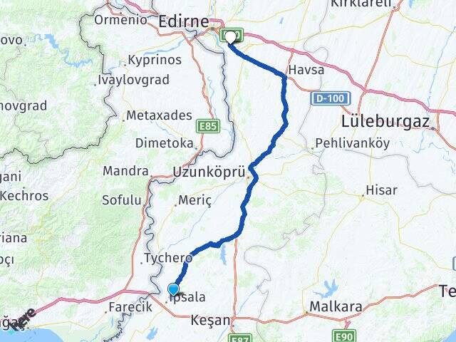 Bozkurt Edirne Otogarı Arası Kaç Km - Yol Tarifi