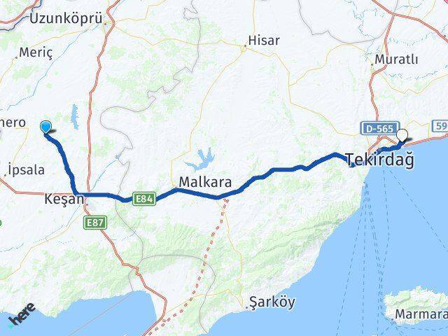 İbriktepe Namık Kemal Üniversitesi Arası Kaç Km - Yol Tarifi