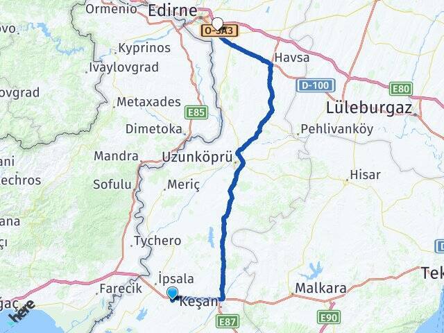 Kurtuluş Trakya Üniversitesi Arası Kaç Km - Yol Tarifi