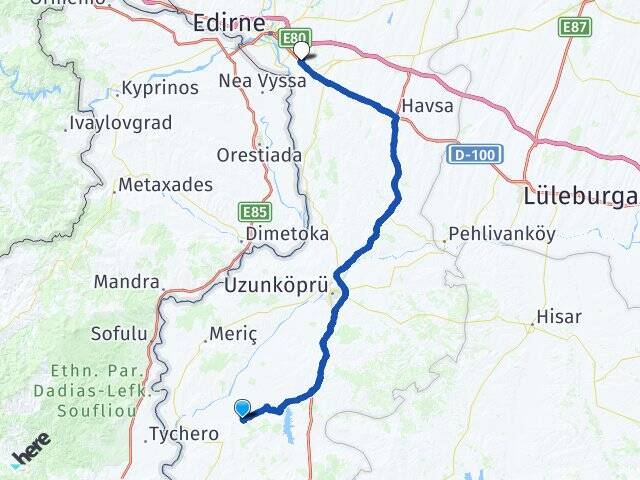 Tevfikiye Edirne Otogarı Arası Kaç Km - Yol Tarifi