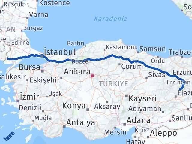 Edirne İpsala Tunceli Arası Kaç Km - Yol Haritası