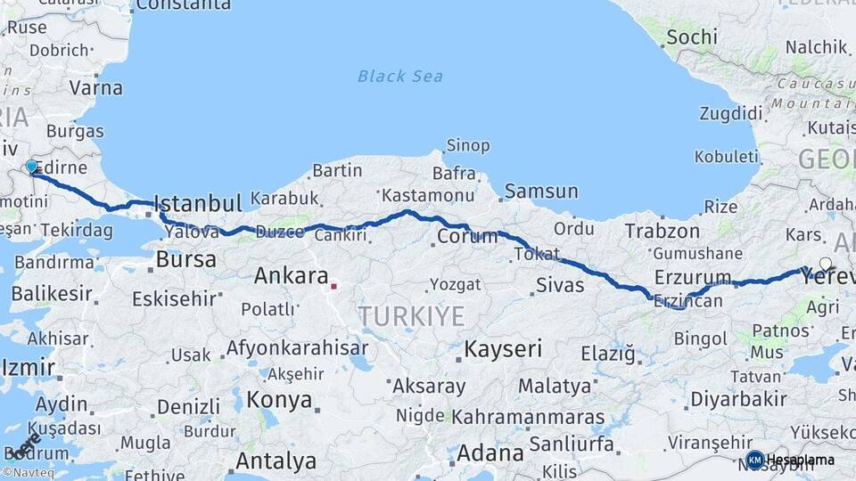 Edirne Kağızman Arası Kaç Km - Yol Tarifi