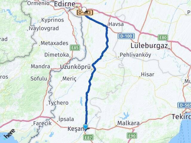 Aydoğan Trakya Üniversitesi Arası Kaç Km - Yol Tarifi