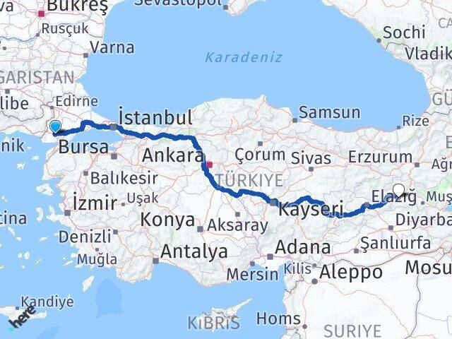 Edirne Keşan Bingöl Arası Kaç Km - Yol Haritası