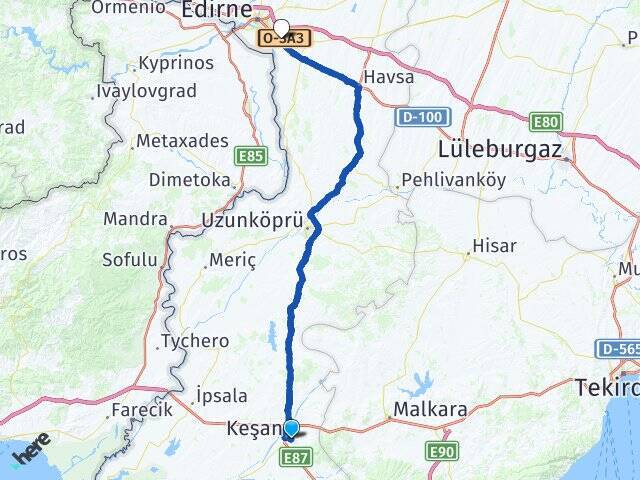 Cumhuriyet Trakya Üniversitesi Arası Kaç Km - Yol Tarifi