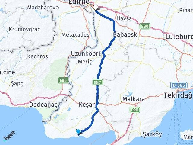 Danişment Edirne Otogarı Arası Kaç Km - Yol Tarifi