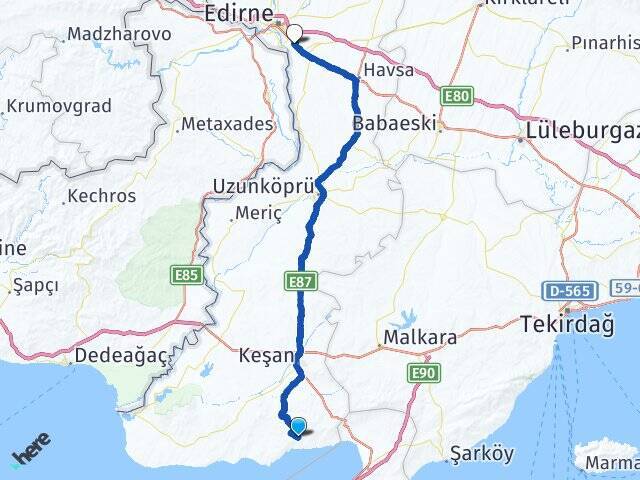 Gökçetepe Edirne Otogarı Arası Kaç Km - Yol Tarifi