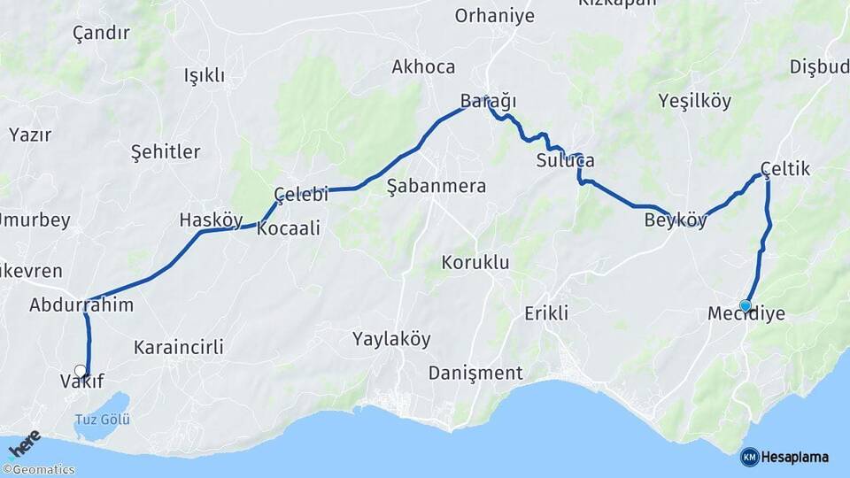 Edirne Keşan Mecidiye Vakıf Enez Arası Kaç Km - Yol Haritası