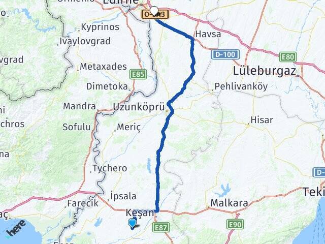 Türkmen Edirne Otogarı Arası Kaç Km - Yol Tarifi