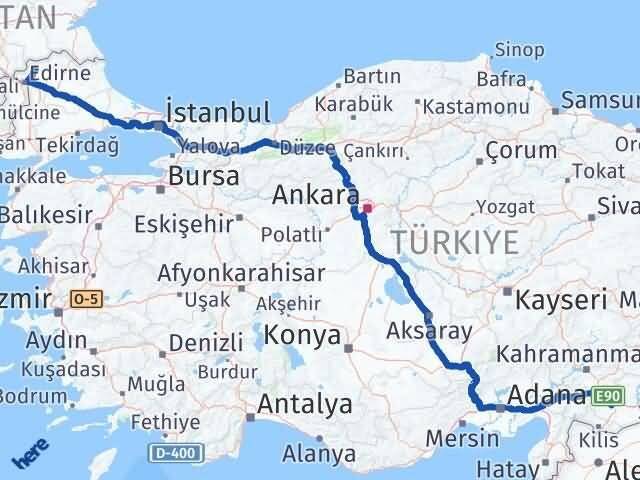 Edirne Lalapaşa Gaziantep Arası Kaç Km - Yol Haritası