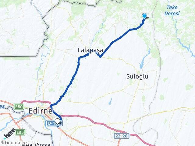 Ömeroba Trakya Üniversitesi Arası Kaç Km - Yol Tarifi