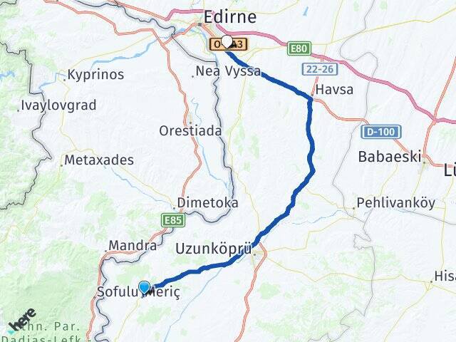 B.Doğanca Edirne Otogarı Arası Kaç Km - Yol Tarifi