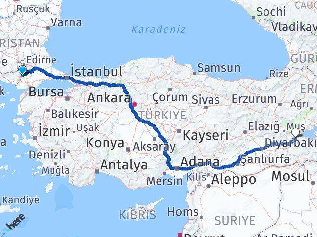 Meriç Bitlis Arası Kaç Km - Yol Tarifi