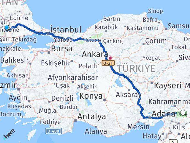 Meriç Gaziantep Arası Kaç Km - Yol Tarifi