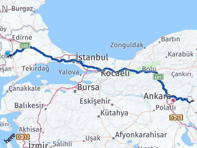 Meriç Kırıkkale Arası Kaç Km - Yol Tarifi