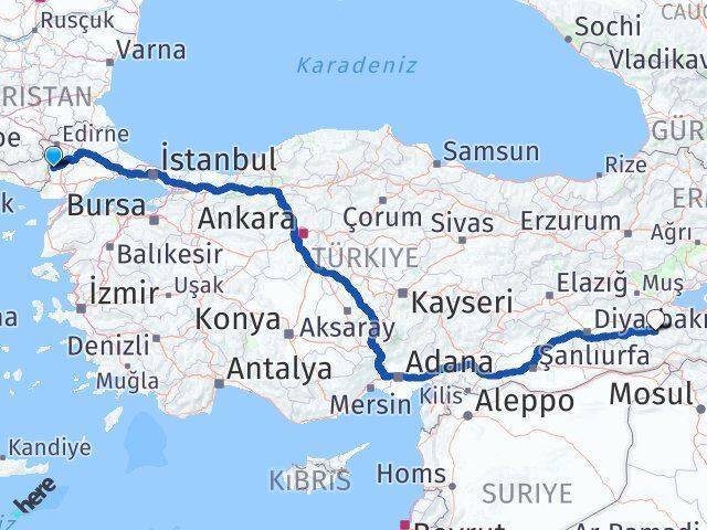 Meriç Siirt Arası Kaç Km - Yol Tarifi