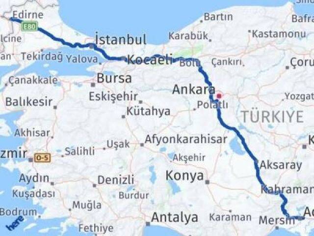 Edirne Sarıçam Arası Kaç Km - Yol Tarifi