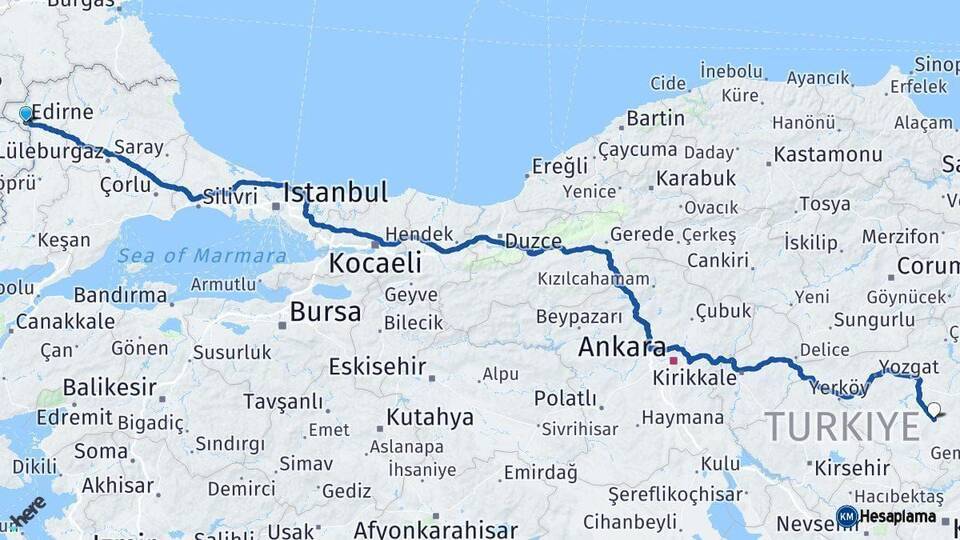 Edirne Sarıkaya Arası Kaç Km - Yol Tarifi