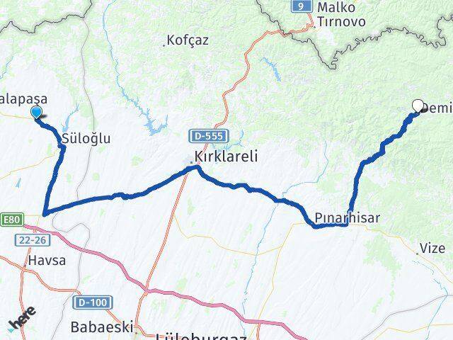 Sülecik Demirköy Arası Kaç Km - Yol Tarifi