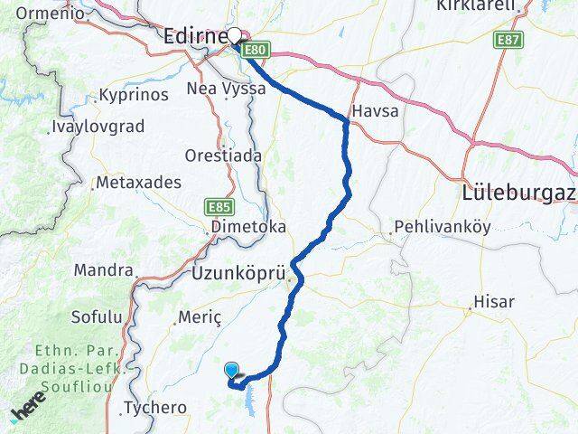 Balaban Edirne Arası Kaç Km - Yol Tarifi