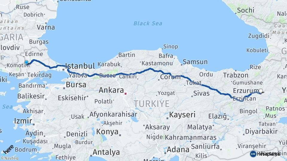 Uzunköprü Erzurum Arası Kaç Km - Yol Tarifi