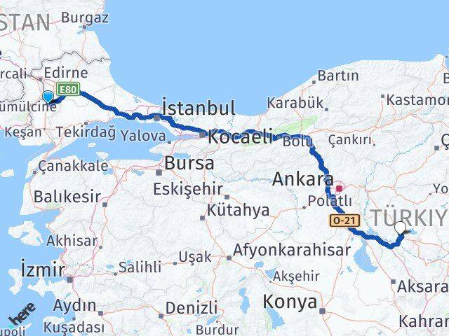 Edirne Uzunköprü Kırşehir Arası Kaç Km - Yol Haritası