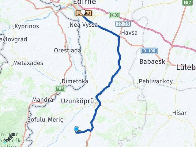 Kurtbey Edirne Otogarı Arası Kaç Km - Yol Tarifi