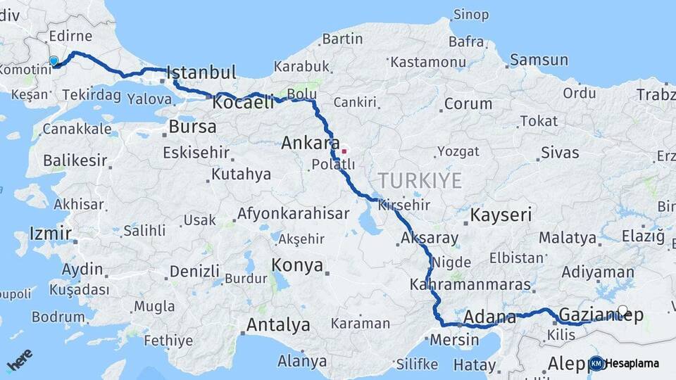 Edirne Uzunköprü Şanlıurfa Arası Kaç Km - Yol Haritası