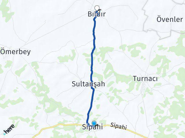 Sipahi Bıldır Arası Kaç Km - Yol Tarifi