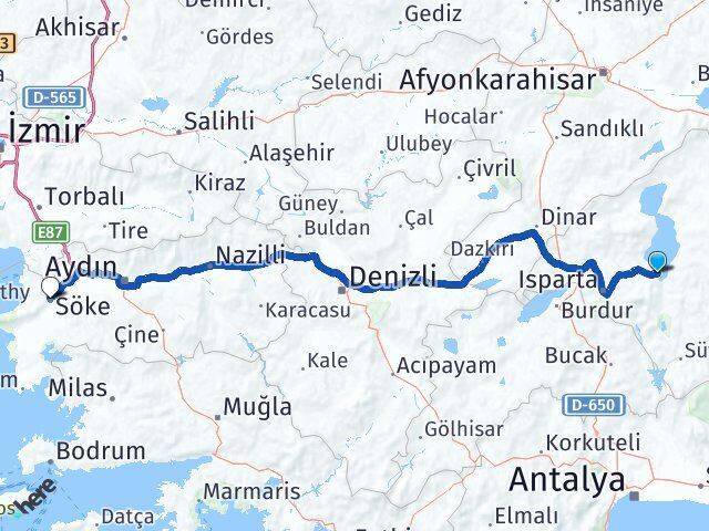 Eğirdir Otogarı Söke Arası Kaç Km - Yol Tarifi