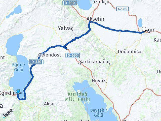 Eğirdir Otogarı Ilgın Arası Kaç Km - Yol Tarifi