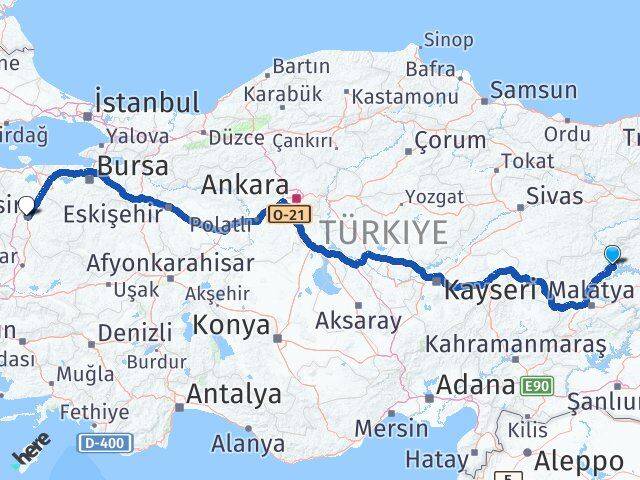Elazığ Ağın Balıkesir Arası Kaç Km - Yol Haritası