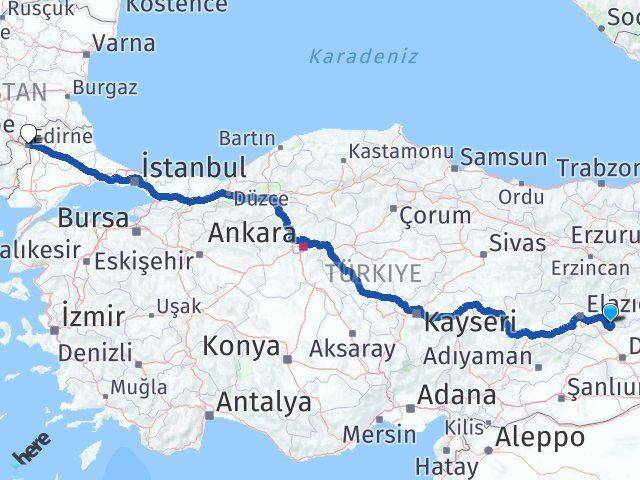 Halkalı Edirne Arası Kaç Km - Yol Tarifi