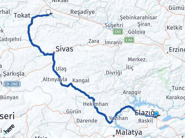 Elazığ Almus Arası Kaç Km - Yol Tarifi
