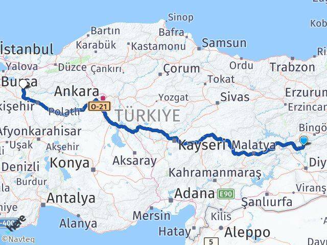 Elazığ Arıcak Bilecik Arası Kaç Km - Yol Haritası