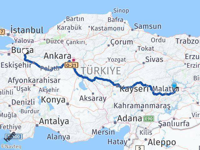 Elazığ Baskil Bilecik Arası Kaç Km - Yol Haritası
