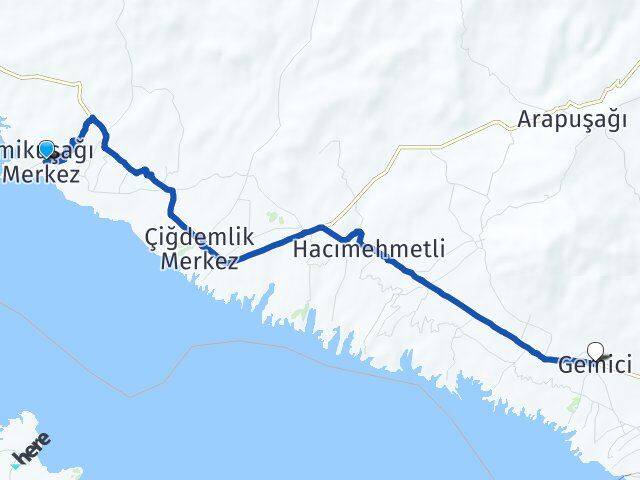 İmikuşağı Gemici Arası Kaç Km - Yol Tarifi