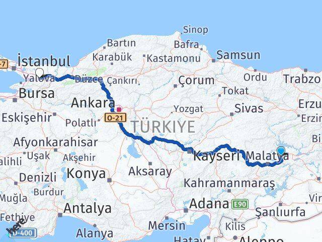 Elazığ Baskil Kocaeli Arası Kaç Km - Yol Haritası