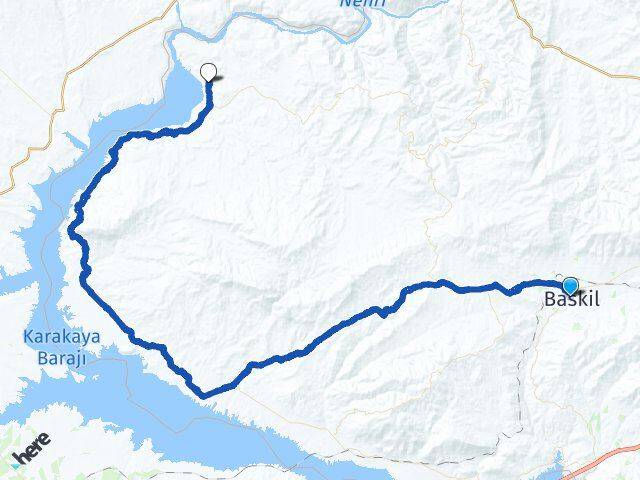 Elazığ Baskil Kumlutarla Baskil Arası Kaç Km - Yol Haritası