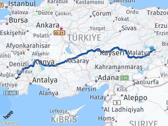 Elazığ Çavdır Burdur Arası Kaç Km - Yol Haritası