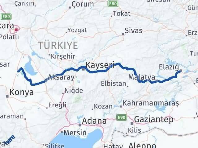 Elazığ Cihanbeyli Arası Kaç Km - Yol Tarifi