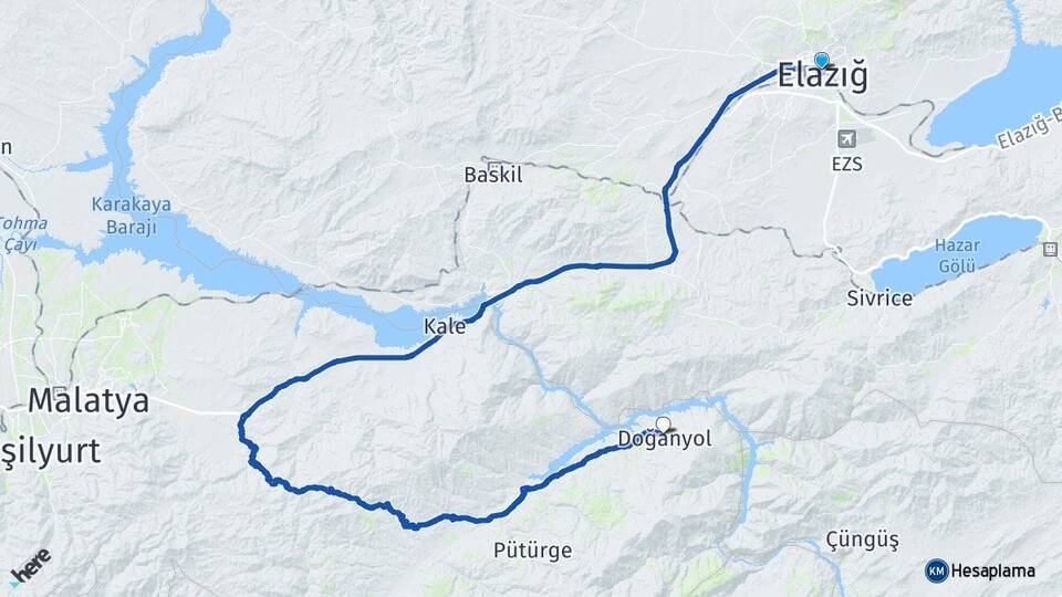 Elazığ Doğanyol Arası Kaç Km - Yol Tarifi