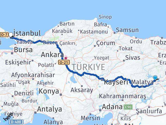 Elazığ Fatih İstanbul Arası Kaç Km - Yol Haritası