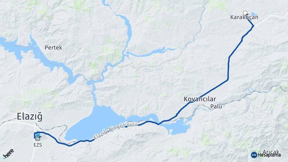 Elazığ Havalimanı Karakoçan Arası Kaç Km - Yol Tarifi