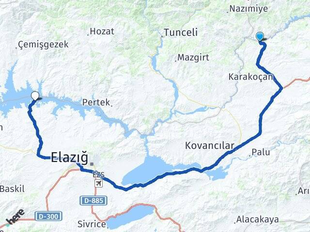 Akarbaşı Çemişgezek Feribot İskelesi Arası Kaç Km - Yol Tarifi